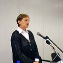 Наталья Маркина читает доклад на тему "Астрологический аспект оппозиции, как отражение механизма психологической проекции"