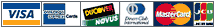 We accept Visa, MasterCard, Eurocard, American Express, JCB, Diners Club